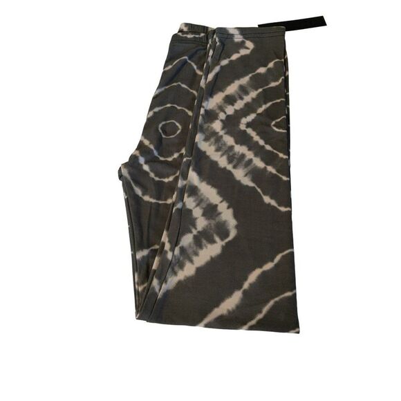 Reg‎ One Size Womens Charcoal Gray White Tye Die Leggings - Picture 7 of 8